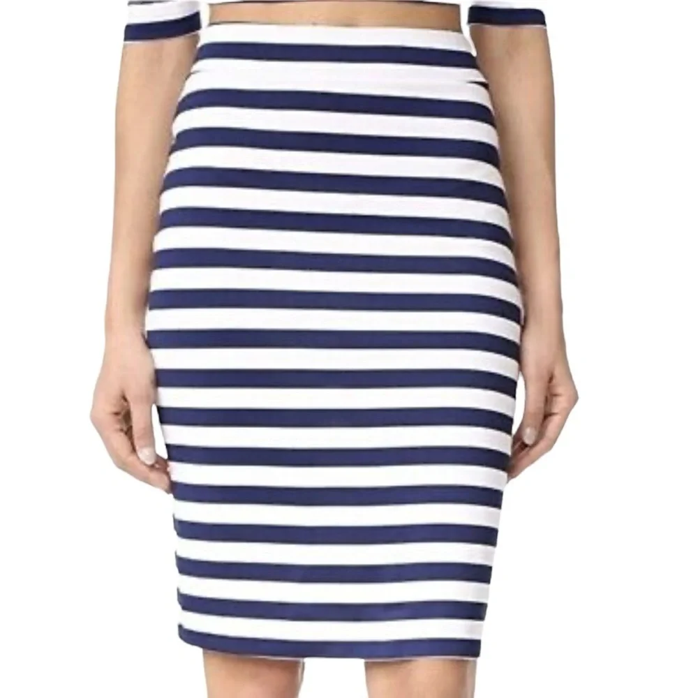 Susanna Monaco Revolve Sachi Blue&‎ White Stripe Inkwell Skirt